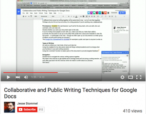 Collaborative and Public Writing Techniques for Google Docs