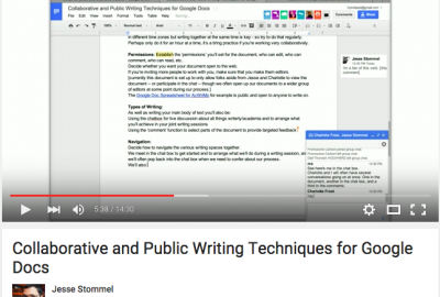 Collaborative and Public Writing Techniques for Google Docs